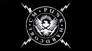 CM Punk Hardcore 摔角標誌，帶有交叉劍和閃電。