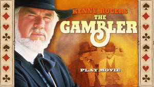 Kenny Rogers 的《賭徒》電影海報，帶有撲克牌邊框和兩個戴牛仔帽的男人。 — 星形 壁紙