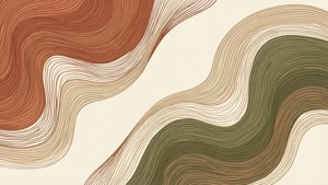 帶有大地色調和細平行線條的波浪抽象圖案