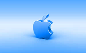 光澤藍色Apple標誌在漸變藍色背景上