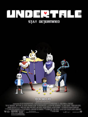 Undertale 遊戲海報，主要角色在聚光燈下。
