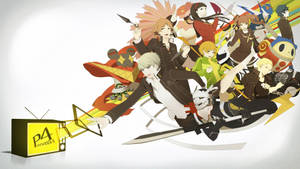 動漫角色從標有 Persona 4 的復古電視機中迸發出來。
