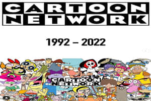 卡通頻道標誌，帶有1992年至2022年的文字，以及一群深受喜愛的動畫角色。
