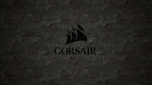 深色石磚牆背景上的 Corsair 標誌