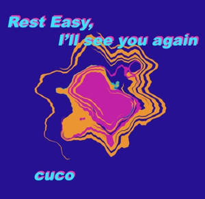 霓虹心形帶有發光文字 Rest Easy I'll see you again