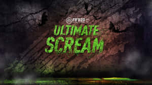 FIFA 20 Ultimate Scream 標誌，在裂開的深色背景上有綠色文字。