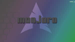 Manjaro 標誌，帶有星星和六邊形圖案，漸變背景