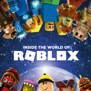 Roblox 角色在地球上空的太空漂浮，標題為 Inside the World of Roblox。
