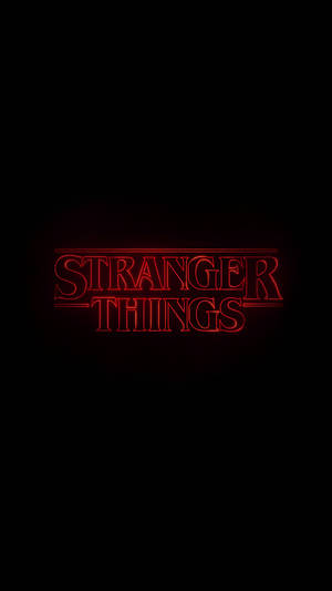 黑色背景上的紅色發光 Stranger Things 標誌