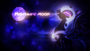 Nightmare Moon 動漫角色剪影，以紫色月亮和星空為背景。 — 月色夜空 壁紙