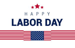 Happy Labor Day 文字配美國國旗橫幅