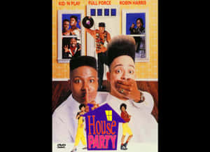 電影《House Party》的海報，角色在色彩繽紛的室內場景中充滿活力地擺姿勢。