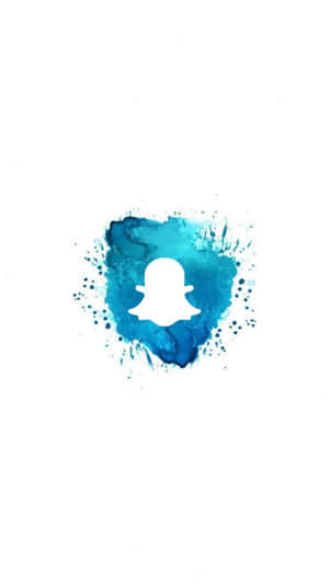 Snapchat標誌在藍色水彩潑濺中，白色背景