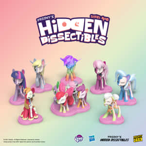 My Little Pony 公仔，骨骼外露，置於粉紅色支架上，背景為柔和漸變色。 — 小馬寶莉 壁紙