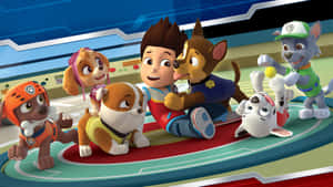 Paw Patrol 團隊在高科技指揮中心一起玩耍。