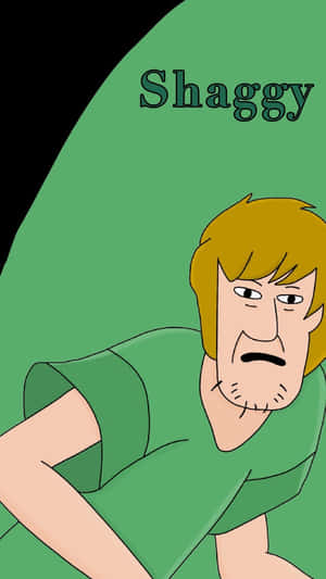 卡通角色 Shaggy 惱怒表情，身穿綠色襯衫。