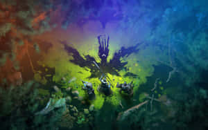 三名身穿盔甲的戰士在發光的神秘森林中，上方有一個手形剪影。