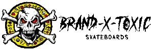 Brand X Toxic 滑板品牌的骷髏和交叉骨頭標誌。