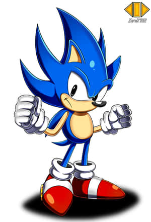 Sonic the Hedgehog 以自信姿態握緊拳頭。