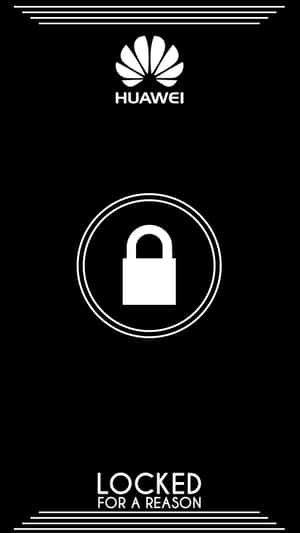 Huawei手機鎖定畫面，帶有掛鎖圖示和文字locked for a reason。 — Huawei 壁紙