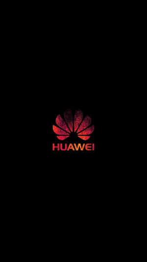 黑色背景上帶有火紅漸變的Huawei標誌 — Huawei 壁紙