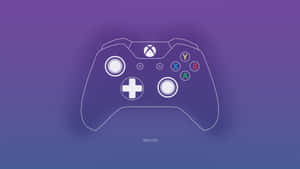 白色輪廓Xbox One手掣在紫色漸變背景上 — Xbox GIF 壁紙