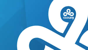 幾何背景上的藍白Cloud9電競標誌