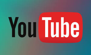 YouTube標誌，帶有紅色矩形和白色文字，背景為漸變色。