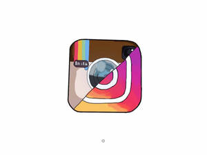帶有彩虹條紋和相機鏡頭的Instagram應用程式標誌
