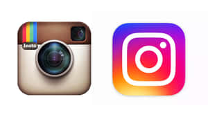 兩個Instagram應用程式圖示復古相機風格和現代漸變正方形