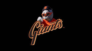 一隻卡通海獅吉祥物戴著太陽眼鏡和帽子，旁邊有 Giants 標誌。