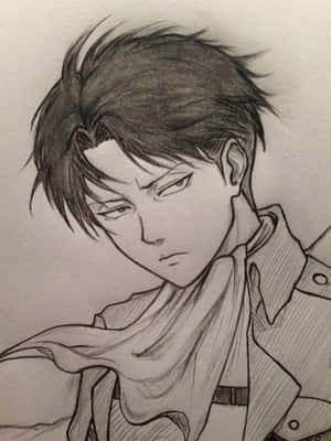動畫男性肖像，頭髮凌亂，表情嚴肅，以鉛筆素描呈現。 — 靚靚動畫 壁紙