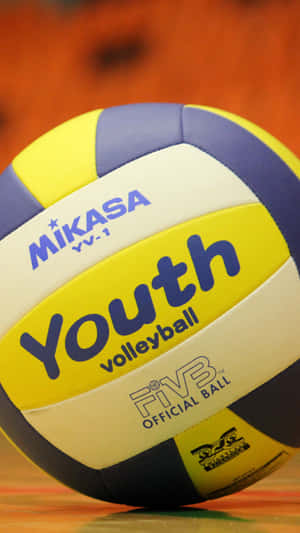 一個Mikasa Youth排球喺木製球場上。 — 排球 壁紙