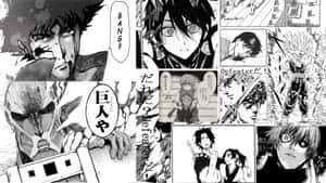 黑白漫畫面板，展示激烈的動作和戲劇性的角色表情。 — 靚靚動畫 壁紙