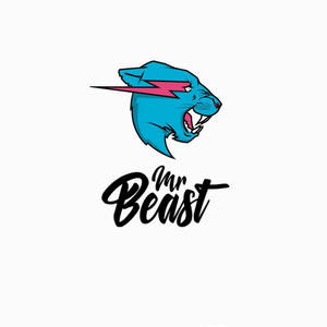 帶有粉紅色閃電和 Mr Beast 文字的藍色豹子標誌。 — 簡單 壁紙