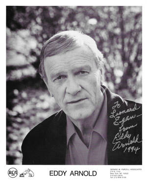 Eddy Arnold 1994年簽名照片，附RCA標誌