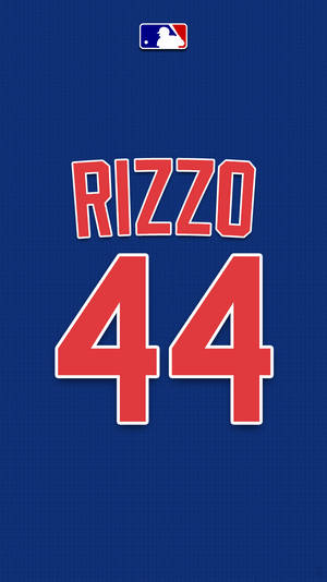 藍色棒球球衣，紅色 RIZZO 44 同 MLB 標誌。
