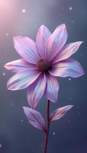 發光的紫色花朵，背景是星空