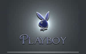 深灰色背景上帶有兔子和文字的Playboy標誌