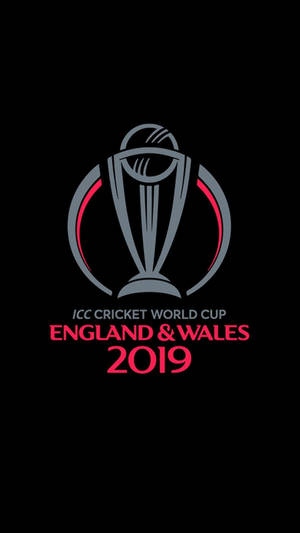 ICC板球世界盃英格蘭及威爾斯2019獎盃標誌在黑色背景上