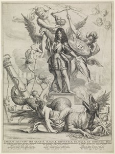 Wenceslaus Hollar 於1650年創作的《英王查理二世寓意畫》，媒材為紙本、蝕刻及雕版。下載此藝術作品作為高解析度桌布。