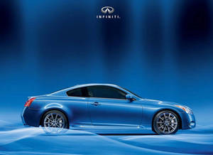 工作室中發光波浪上的時尚藍色 Infiniti 跑車 — 酷車 壁紙