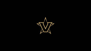 金色星星標誌，V形，黑色背景