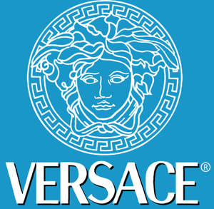 Versace 標誌，藍色背景上白色美杜莎頭