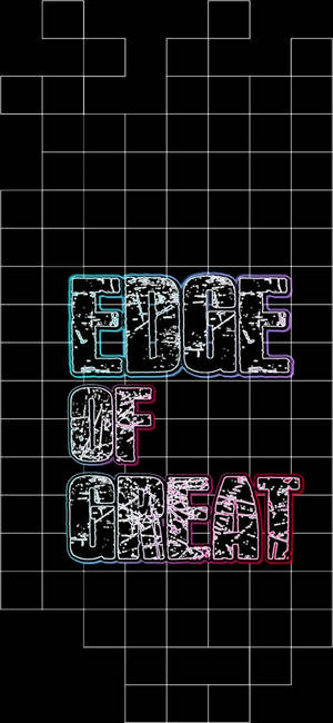 在黑色網格背景上以霓虹輪廓顯示 Edge of Great 的文字。