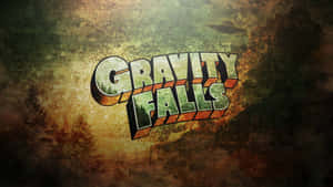 Gravity Falls 標誌，字母內有森林場景，背景有紋理