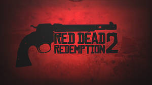 Red Dead Redemption 2 標誌，帶有左輪手槍輪廓，位於紅色紋理背景上。
