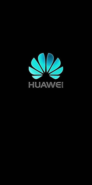 Huawei標誌，藍色花瓣和銀色文字，黑色背景 — Huawei 壁紙