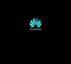 Huawei標誌發光藍色喺黑色背景上 — Huawei 壁紙