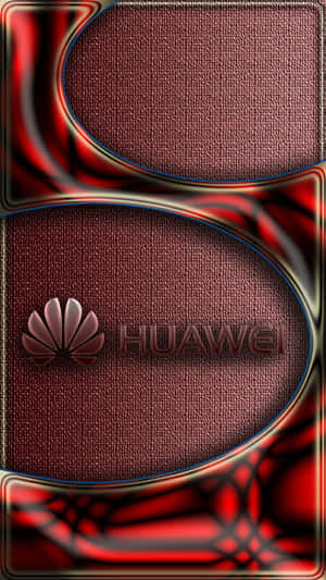 帶有紋理橢圓形中顯示華為標誌的抽象紅色和栗色數位牆紙。 — Huawei 壁紙